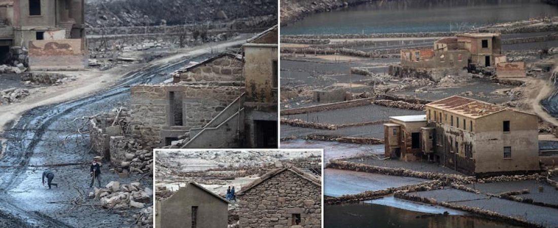 La sequía dejó al descubierto un pueblo 'fantasma' que se inundó hace tres décadas en España