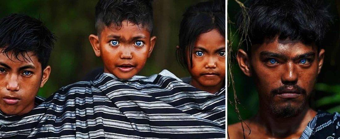 Las personas de una tribu de Indonesia tienen los ojos color azul eléctrico, casi turquesa, debido a una mutación genética