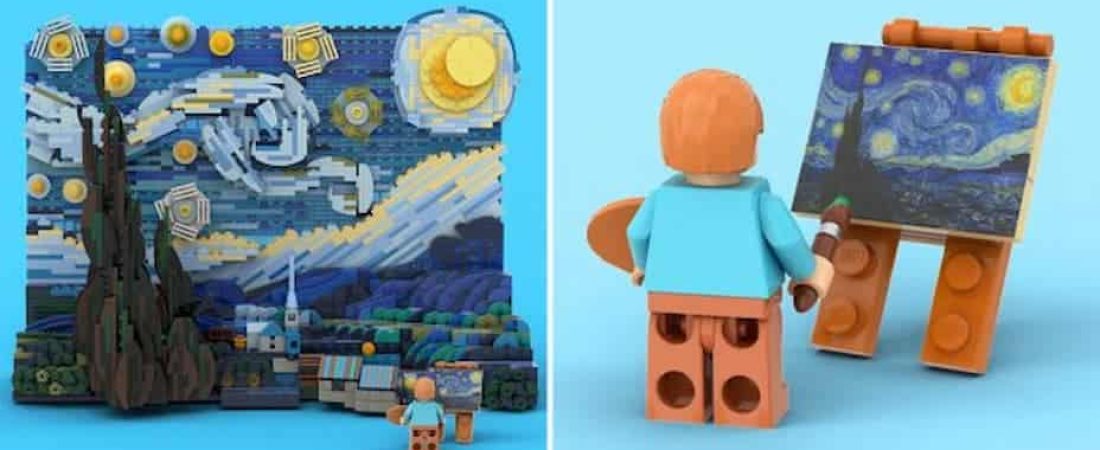 la noche estrellada de van Gogh x lego