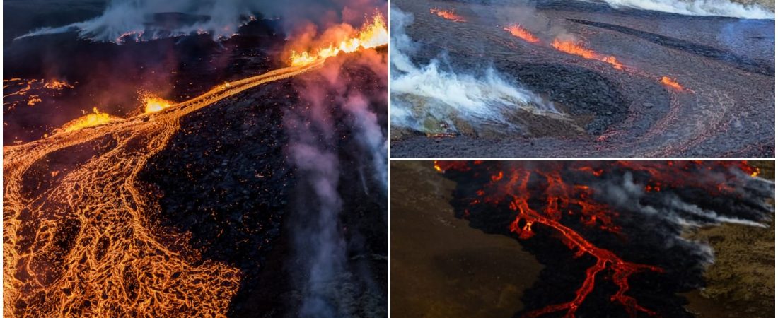 volcan en erupción